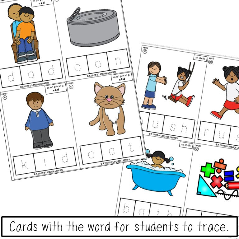 Short Vowel Word Building Cards Newcomer Phonics
