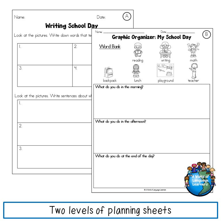 ESL Writing Assessments First Grade