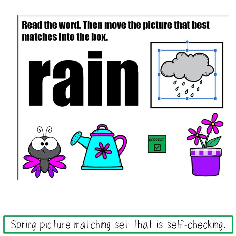 Spring Picture Matching and Spelling Digital