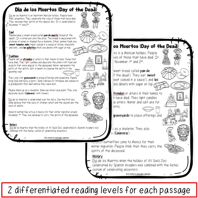 Halloween and Day of the Dead Reading Passages