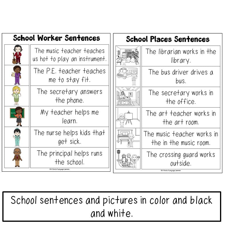 School Sentence Practice Print and Digital