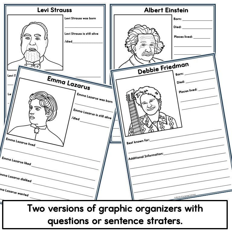 Jewish Americans - Graphic Organizers Research Writing