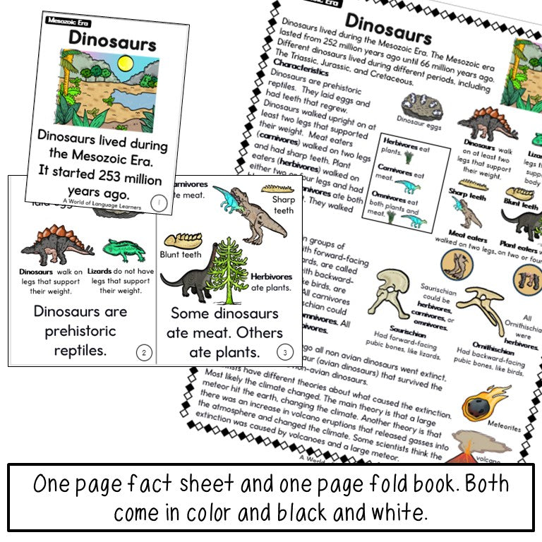 Dinosaurs | Prehistoric Life Fact Sheets & Activities
