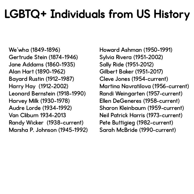 LGBTQ+ Individual US - Graphic Organizers Research Posters