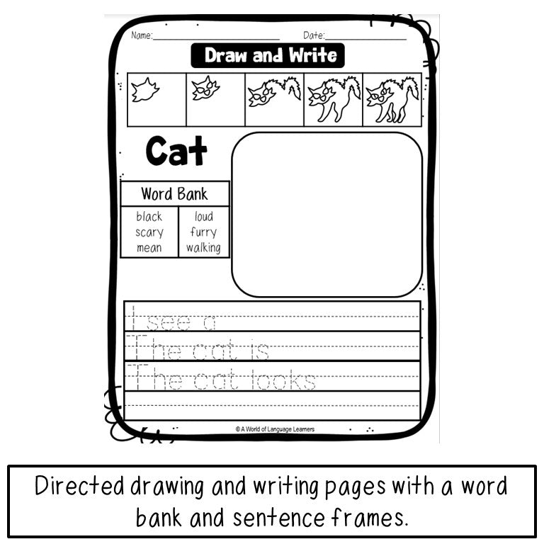 Preview of Halloween directed drawing steps