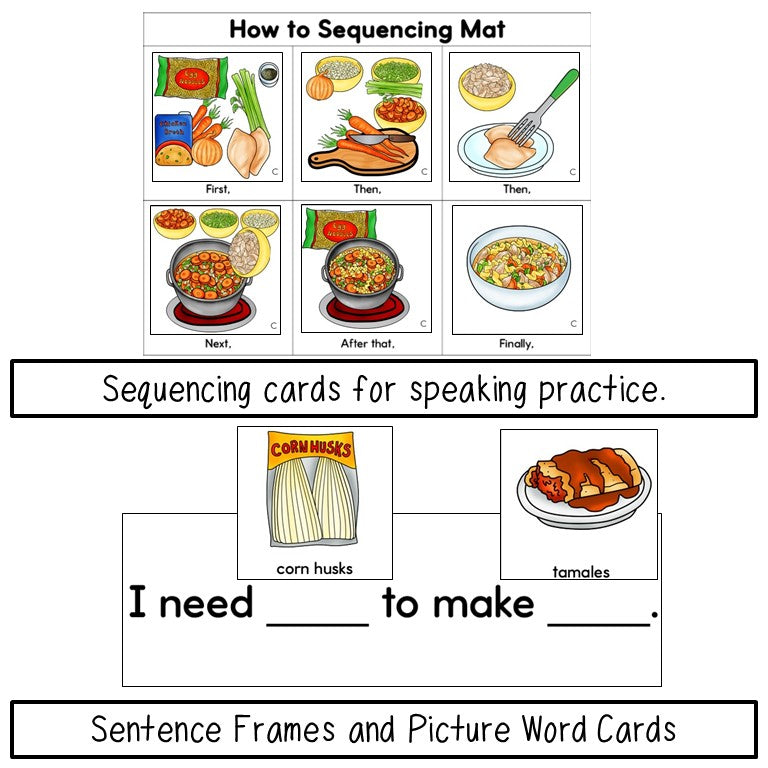How to Make Winter Food and Drinks Sequencing Practice - Read, Speak, Write