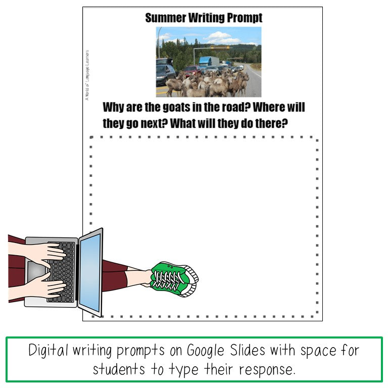 Picture Writing Prompt Task Cards Summer