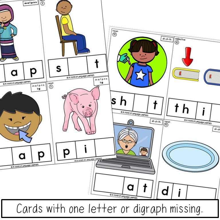 Short Vowel Word Building Cards Newcomer Phonics