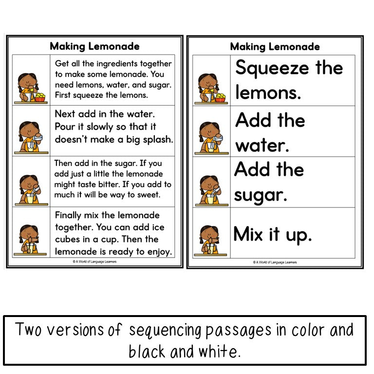 Summer Activities Sequencing Practice