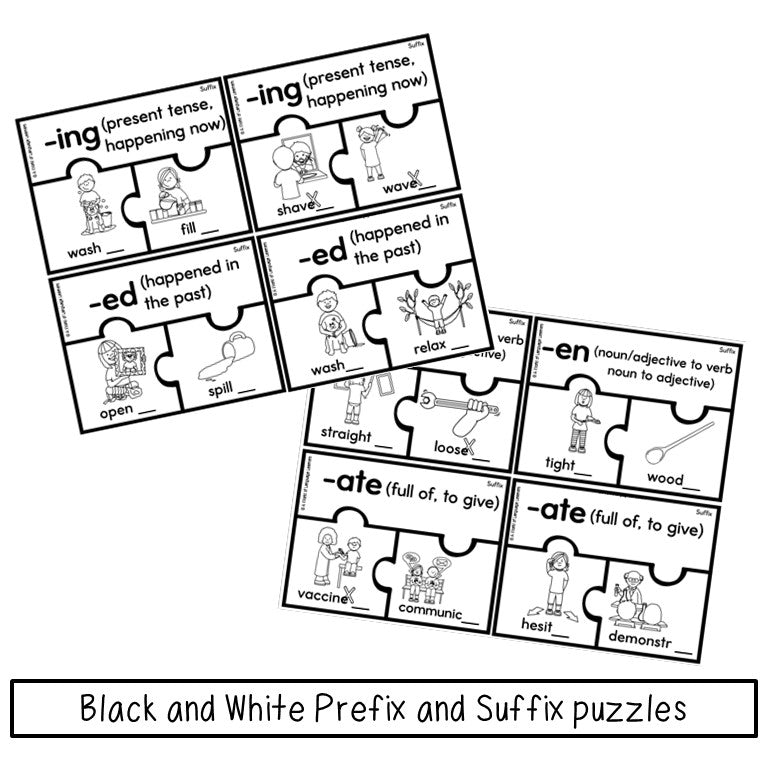 Prefix and Suffix Puzzles - Vocabulary Practice