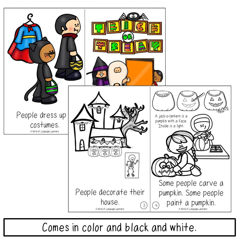 Preview of pages from the Halloween jack-o-lantern book