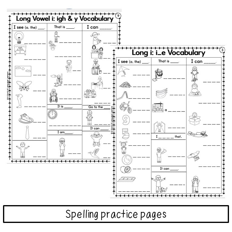 Long Vowel Phonics Picture Dictionary - Newcomer Vocabulary