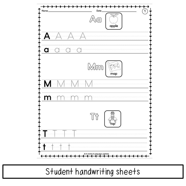 Newcomer Phonics Practice -Alphabet, Short Vowels, Digraphs