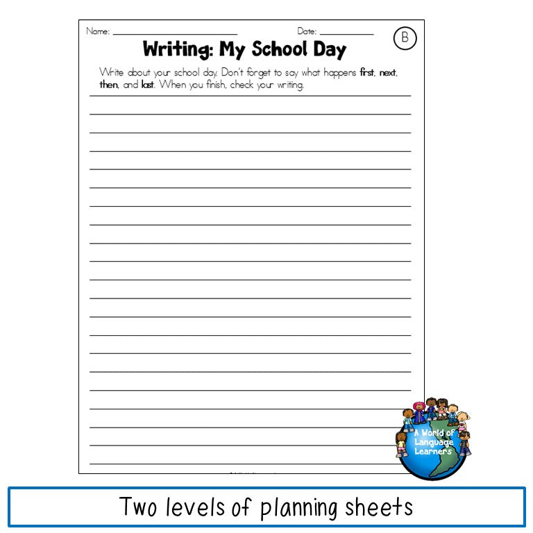 ESL Writing Assessments First Grade