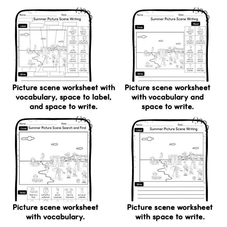 Summer Picture Scenes for ELD or SLP