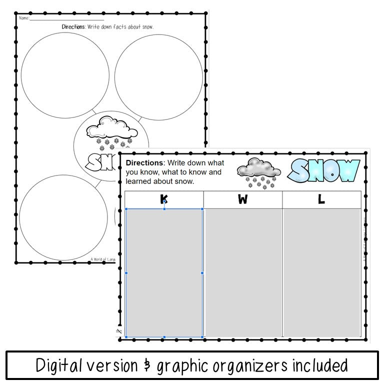 Snow Book Emergent Reader and Decodable | Print and Digital
