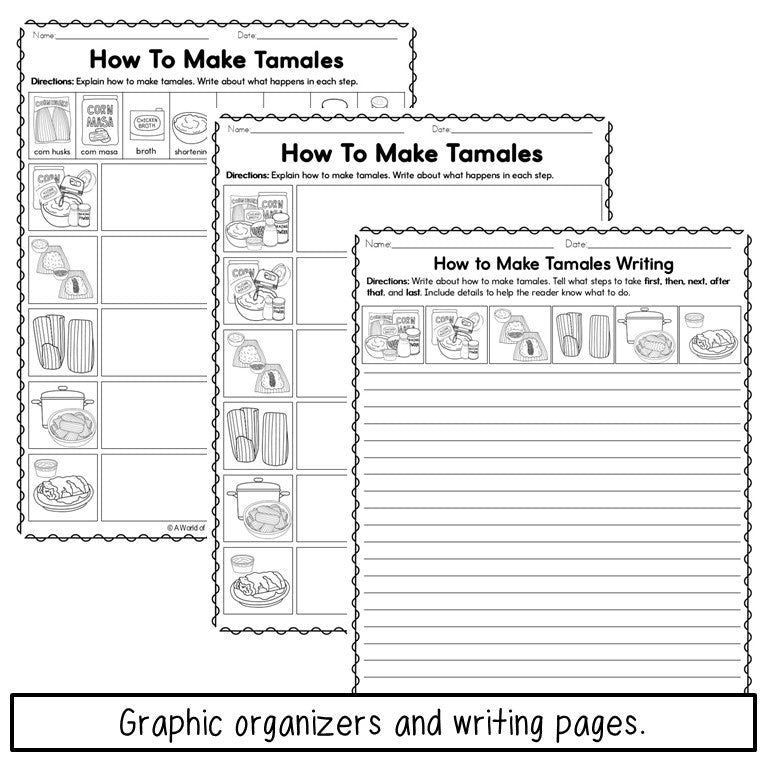 How to Make Winter Food and Drinks Sequencing Practice - Read, Speak, Write