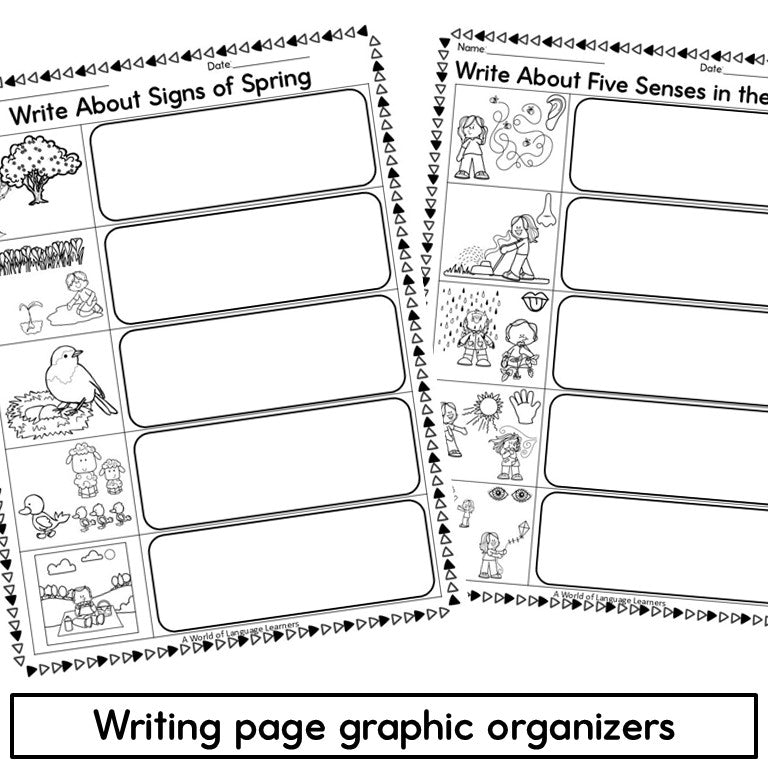 Spring Decodable Books or Passages with Writing Pages
