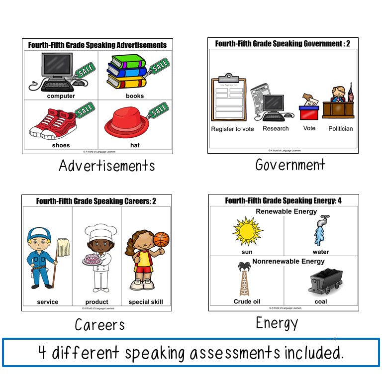 ESL Speaking Assessments 4th-5th Grade