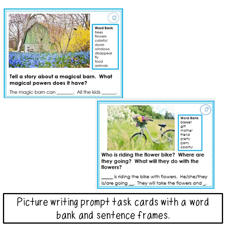 Writing Prompt Picture Task Cards Spring
