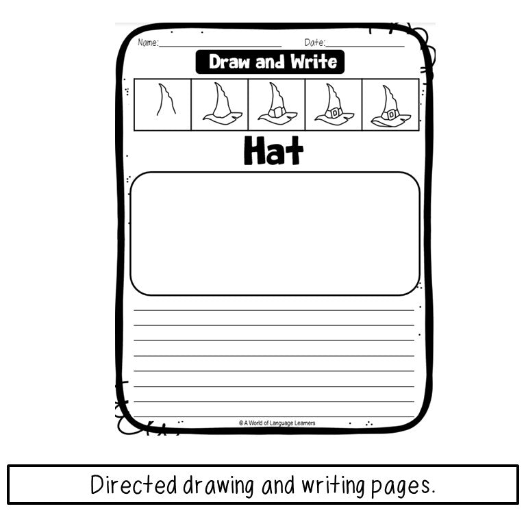 Preview of differentiated Halloween writing pages