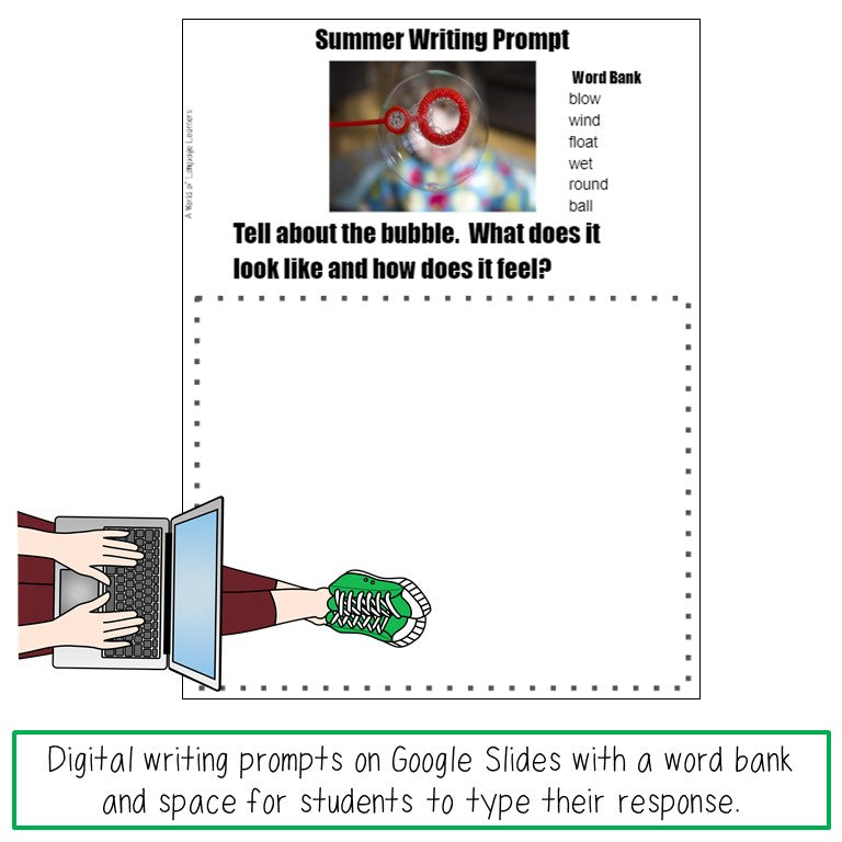 Picture Writing Prompt Task Cards Summer