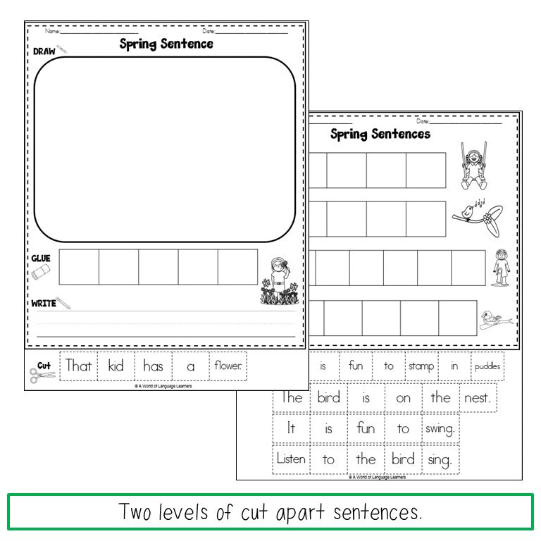 Spring Cut Apart Sentences