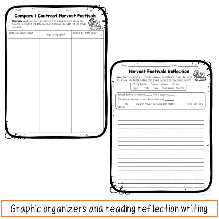 Harvest Celebration Reading Passages and Picture Vocabulary