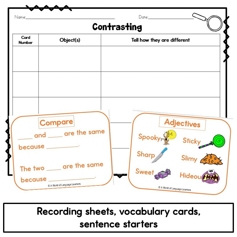Preview of Halloween compare and contrast activity pages