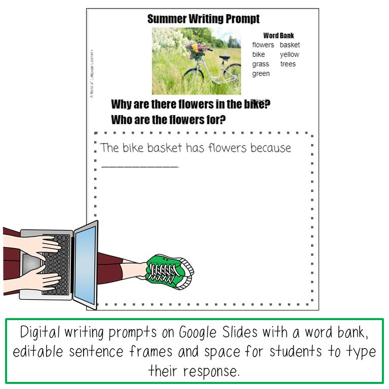 Picture Writing Prompt Task Cards Summer