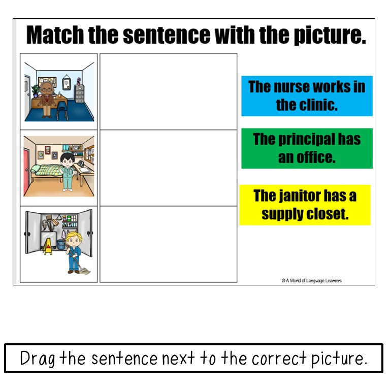 School Sentence Practice Print and Digital