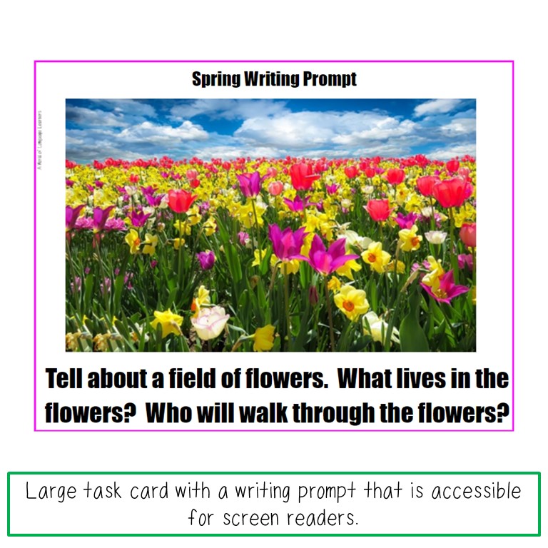 Writing Prompt Picture Task Cards Spring