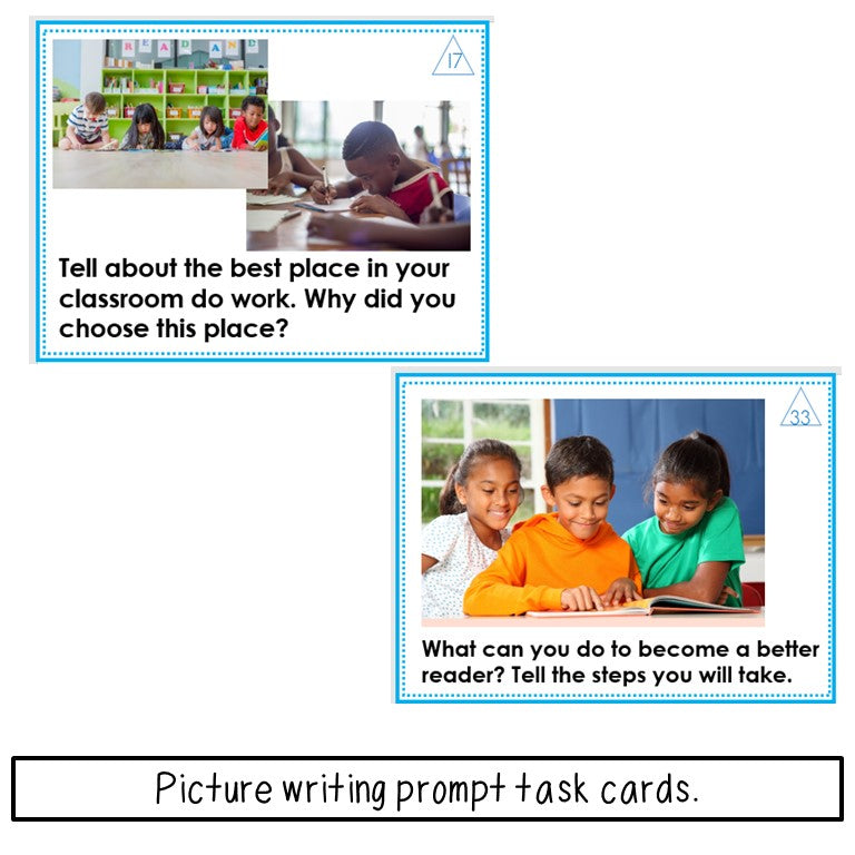 School Picture Writing Prompt Task Cards
