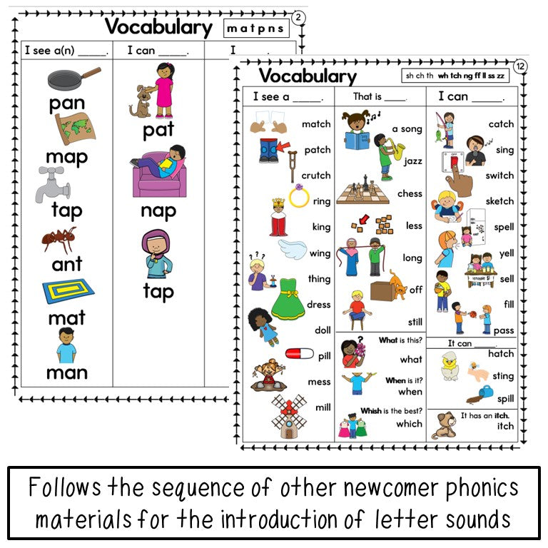 Short Vowel Phonics Picture Dictionary - Newcomer Vocabulary
