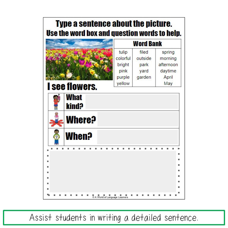 Writing Prompt Picture Task Cards Spring