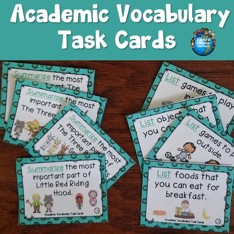 Academic Vocabulary Task Cards