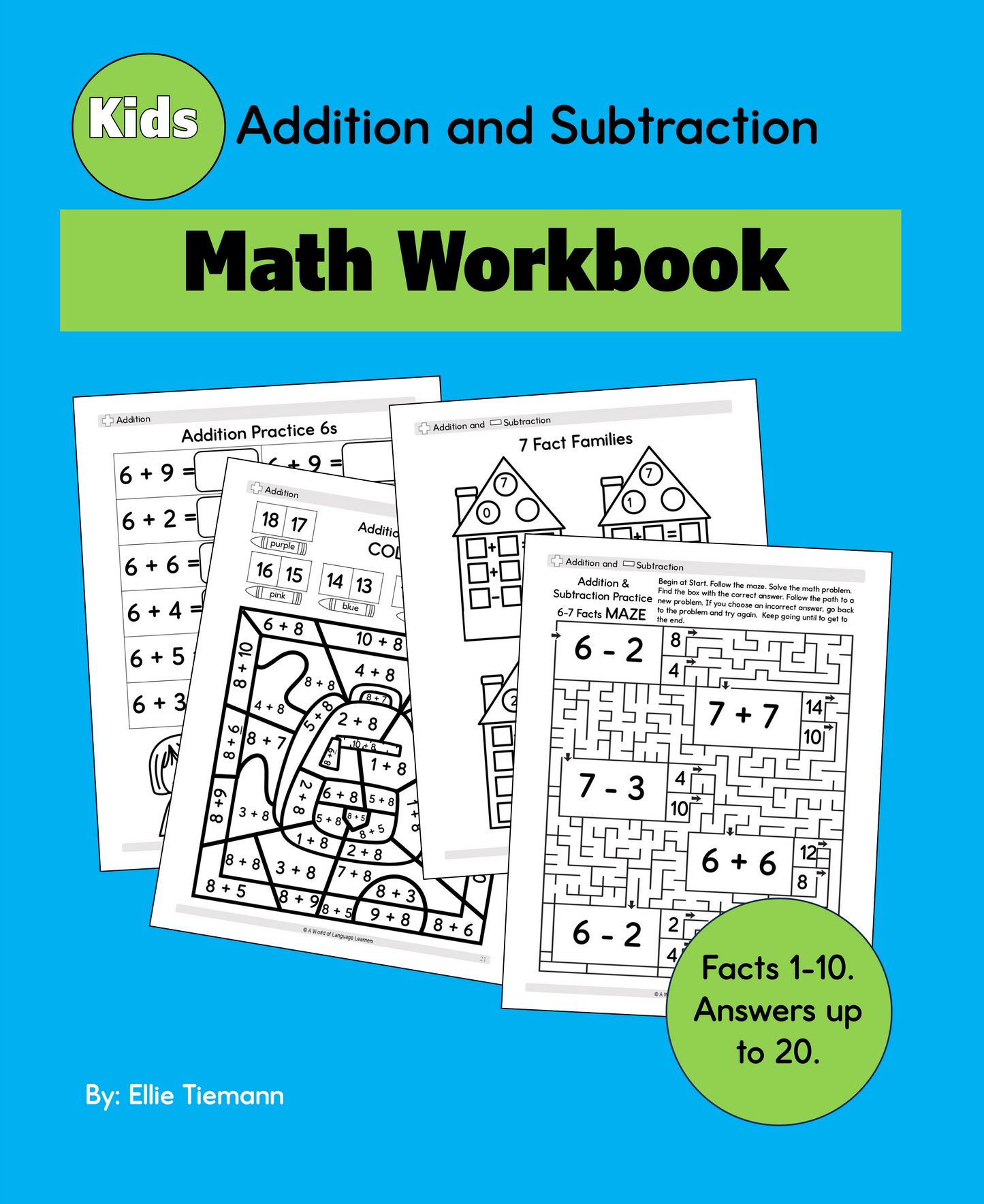 Kids Math Workbook: Addition and Subtraction - Instant Download