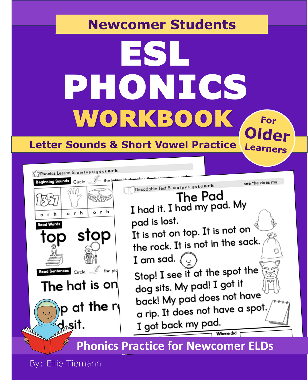 ESL Phonics Workbook: Letter Sounds and Short Vowel Practice cover, included in the Newcomer Starter Set bundle