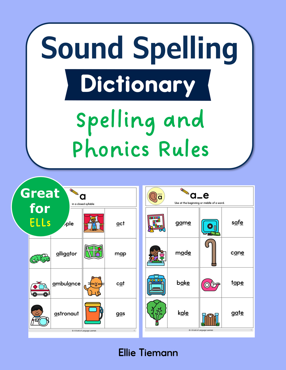 Sound Spelling Dictionary cover, included in the Phonics Workbook Bundle