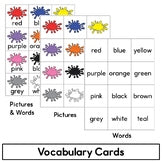 ESL Newcomer Vocabulary Cards - Practice Worksheets and Sentence Frames