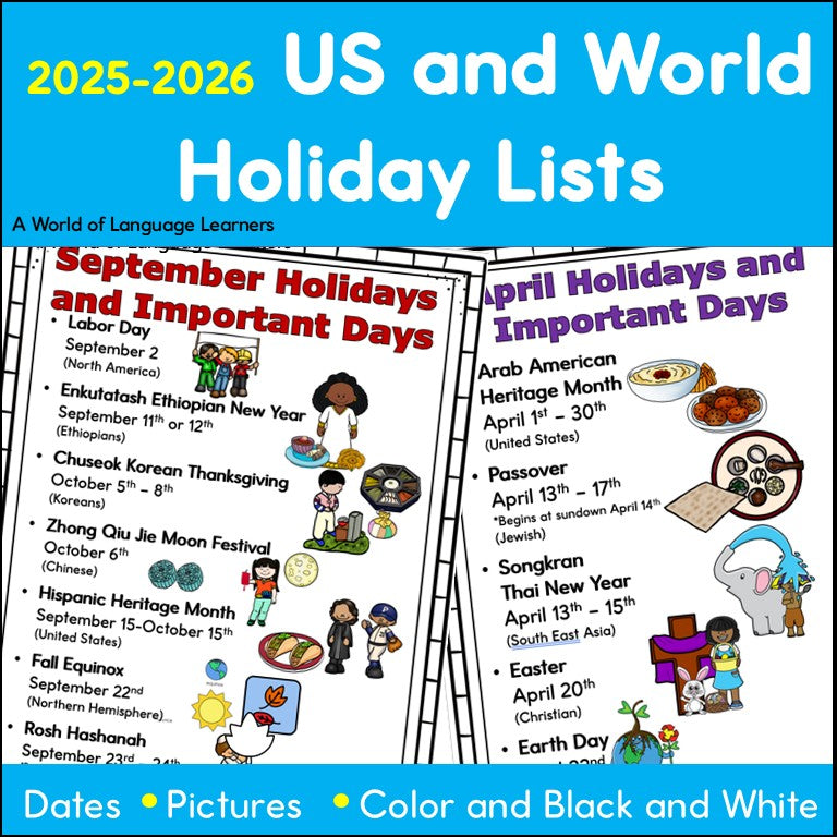 2026 Monthly List of Holidays with Dates and Pictures