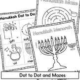 Hanukkah Activity Worksheets - Directed Drawing, Color by Code, Puzzles, & Mazes