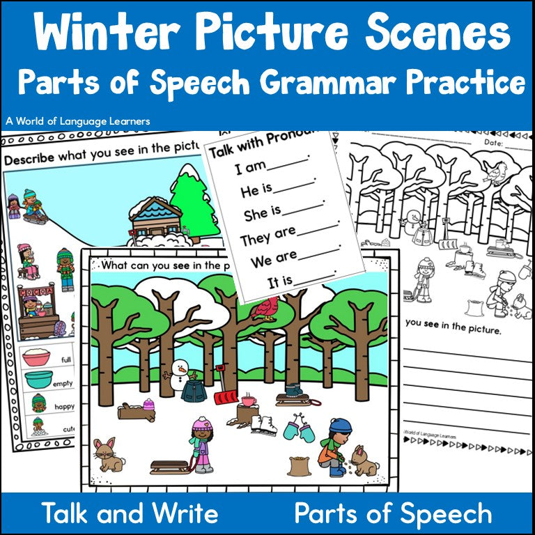 Winter Picture Scene Parts of Speech Grammar Practice