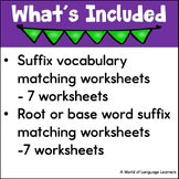 Suffix Matching Activities - No-Prep Printables Vocabulary Practice