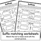 Suffix Matching Activities - No-Prep Printables Vocabulary Practice