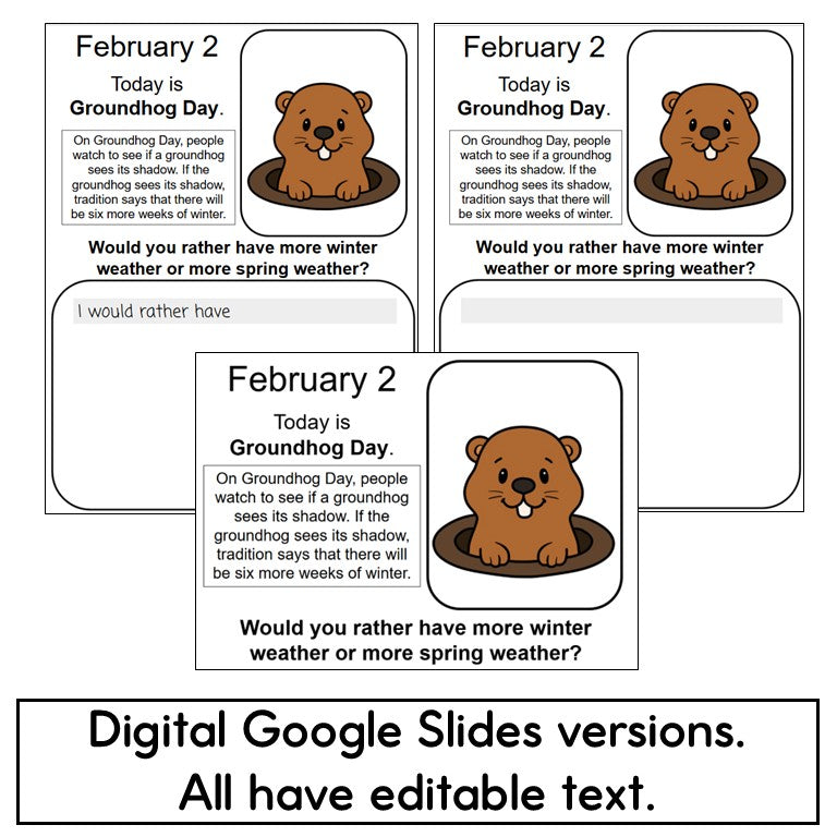 February National Days Writing Prompts - Write Each Day About Fun Holidays