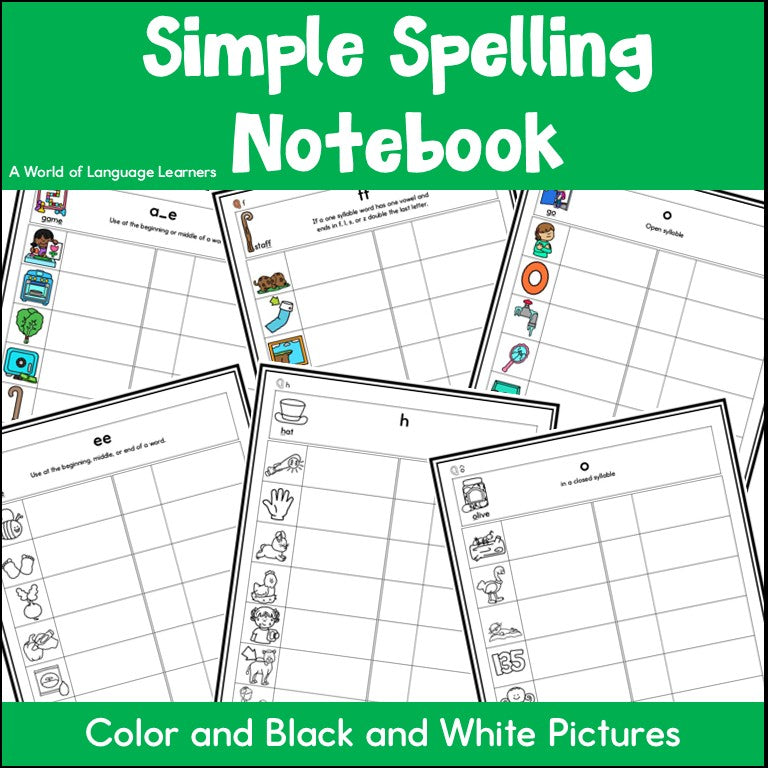Spelling Rules Notebook - Phonics Spelling Rules Journal