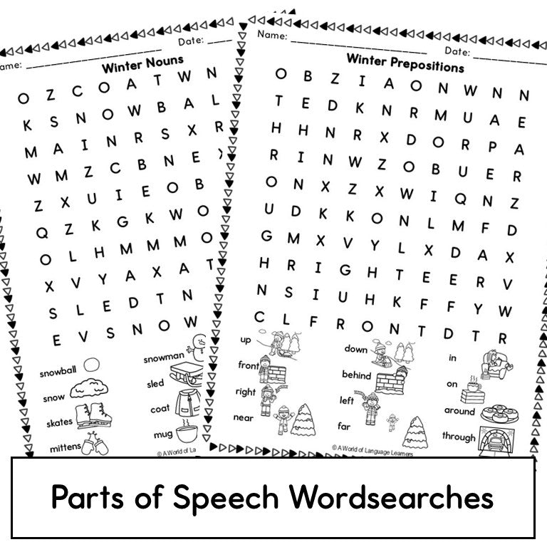 Seasons Parts of Speech Grammar Practice GROWING Bundle