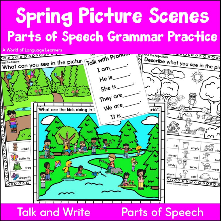 Spring Picture Scene Parts of Speech Grammar Practice
