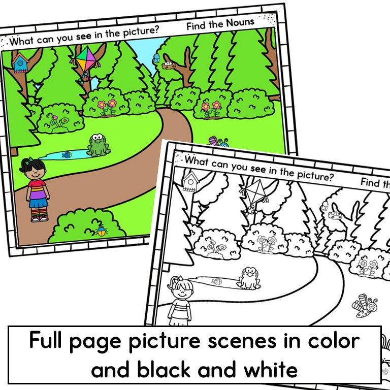 Spring Picture Scene Parts of Speech Grammar Practice